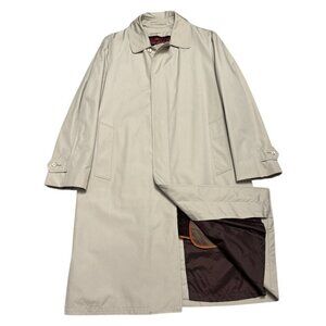 LONDON FOG TOWNE Vintage Designer Business Casual Long Trench Coat Mens 38